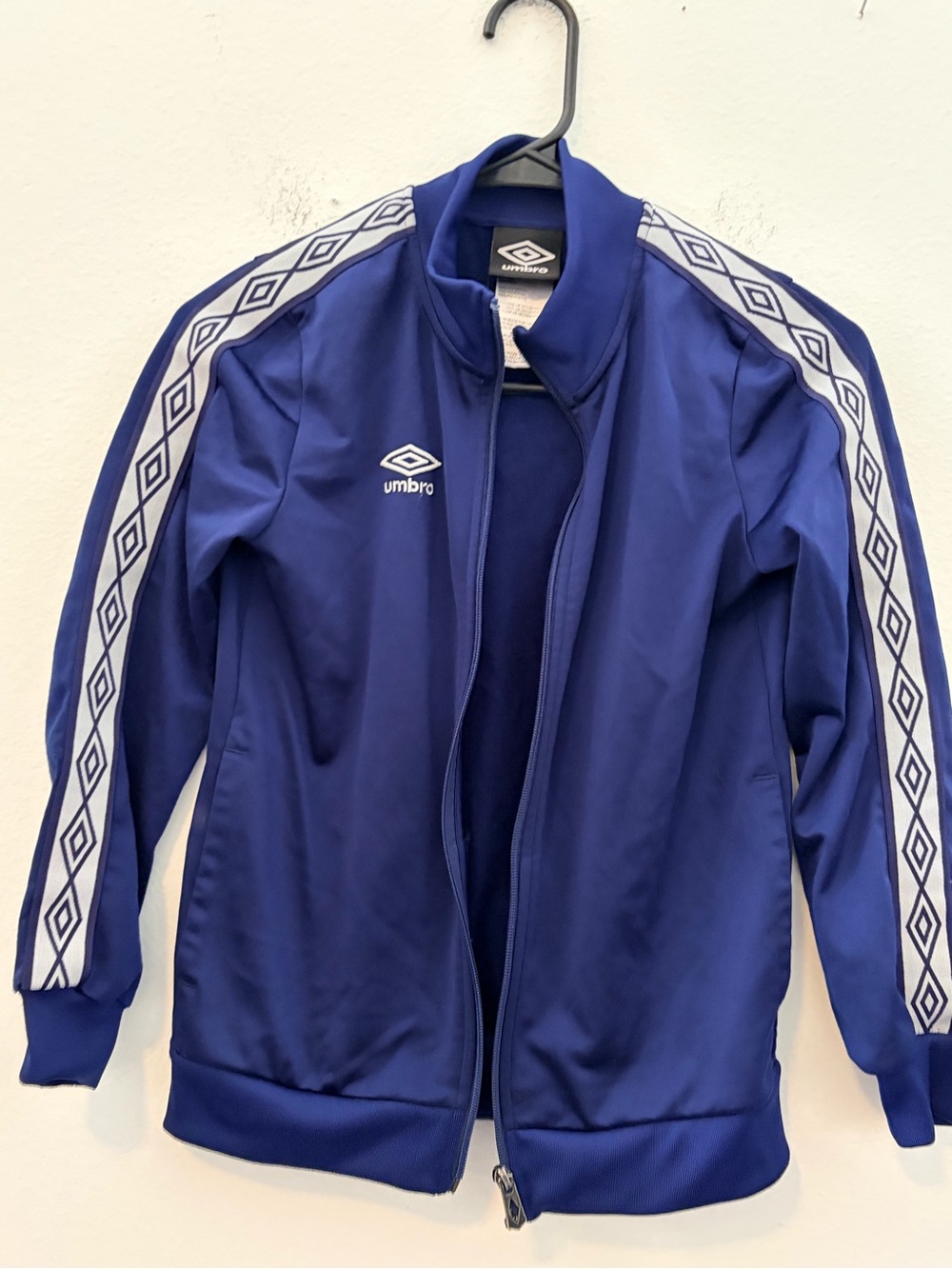 Umbro Men’s Royal Blue Bomber Track Jacket with White Trim